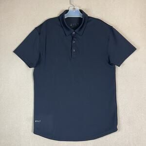 Bylt Basics Polo Shirt Mens M Black Tech‎ Short Sleeve Stretch Breathable